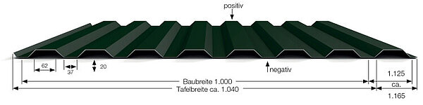 [Translate to Deutsch:] Trapezbleche 20/125 – Schütte Aluminium