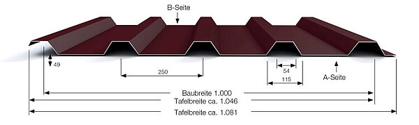 Trapezoidal sheets 50/250 – Schütte Aluminium