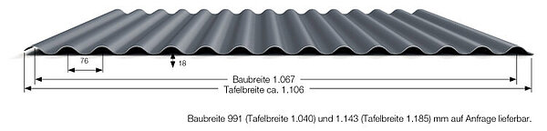 [Translate to Deutsch:] Wellblech Stahl 18/76 – Schütte Aluminium