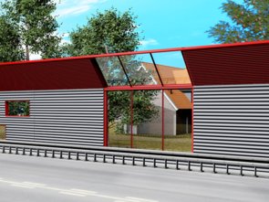 Lärmschutz aus Aluminium mit Glas